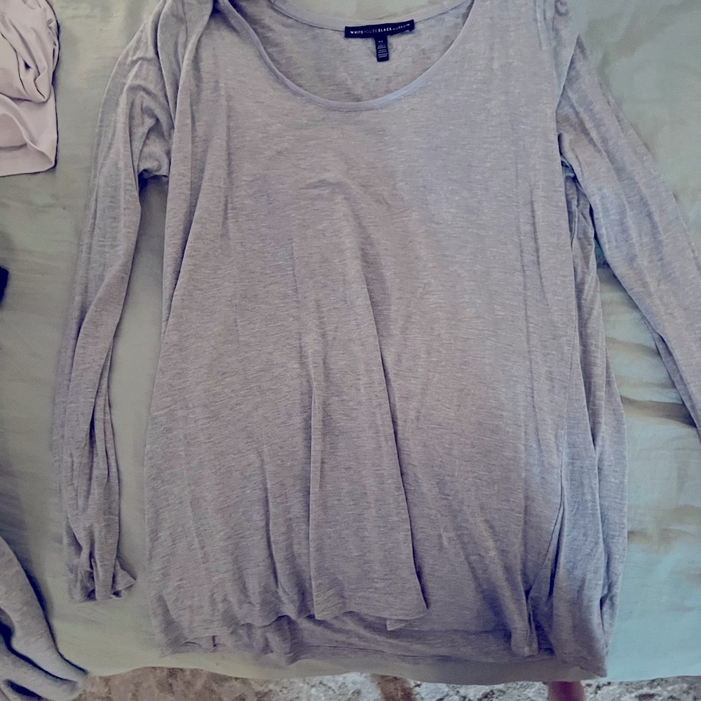 White House Black Market Grey Longsleave Tshirt